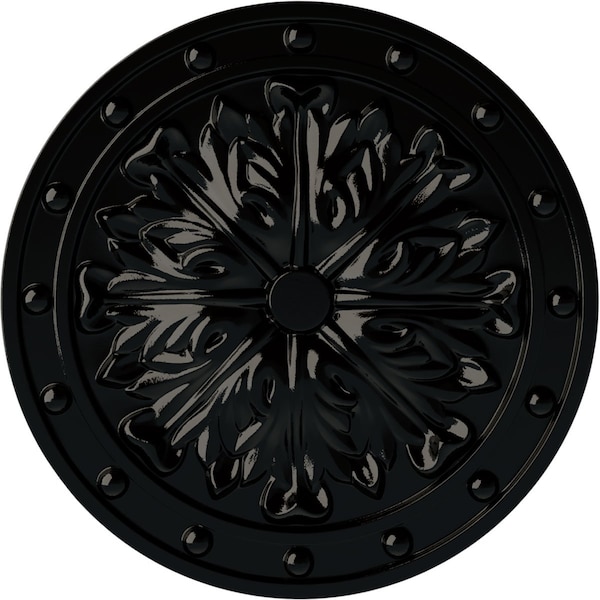 Ekena Millwork Foster Acanthus Leaf Ceiling Medallion (Canopies up to 2 1/4"), 20 1/2"OD x 1 1/2"P, Black Pearl CM20FOBPS - main